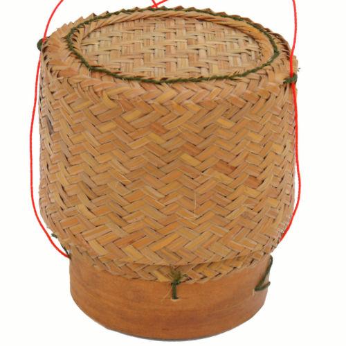 Thai Sticky Rice Cooker Bamboo Steamer Baskets Pack of 2