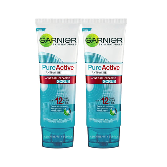 Garnier Pure Active Anti Acne Oil Clearing Scrub 100ml Pack of 2