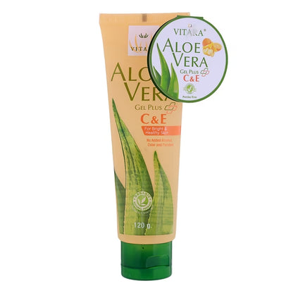 Vitara Aloe Vera Gel Plus C and E for Facial Sunburn 120 grams
