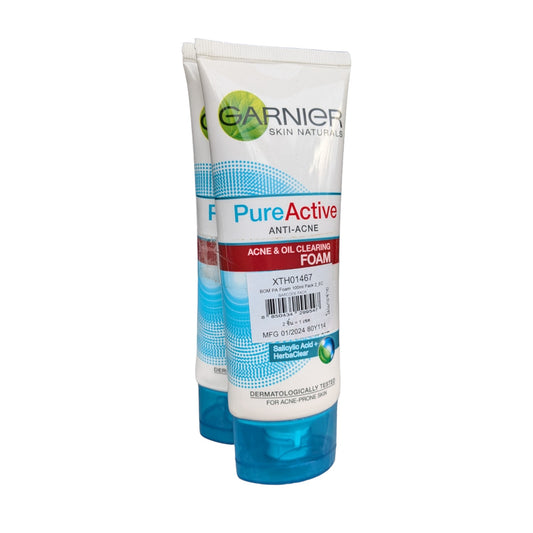 Garnier Pure Active Anti Acne Oil Clearing Foam 100ml Pack of 2