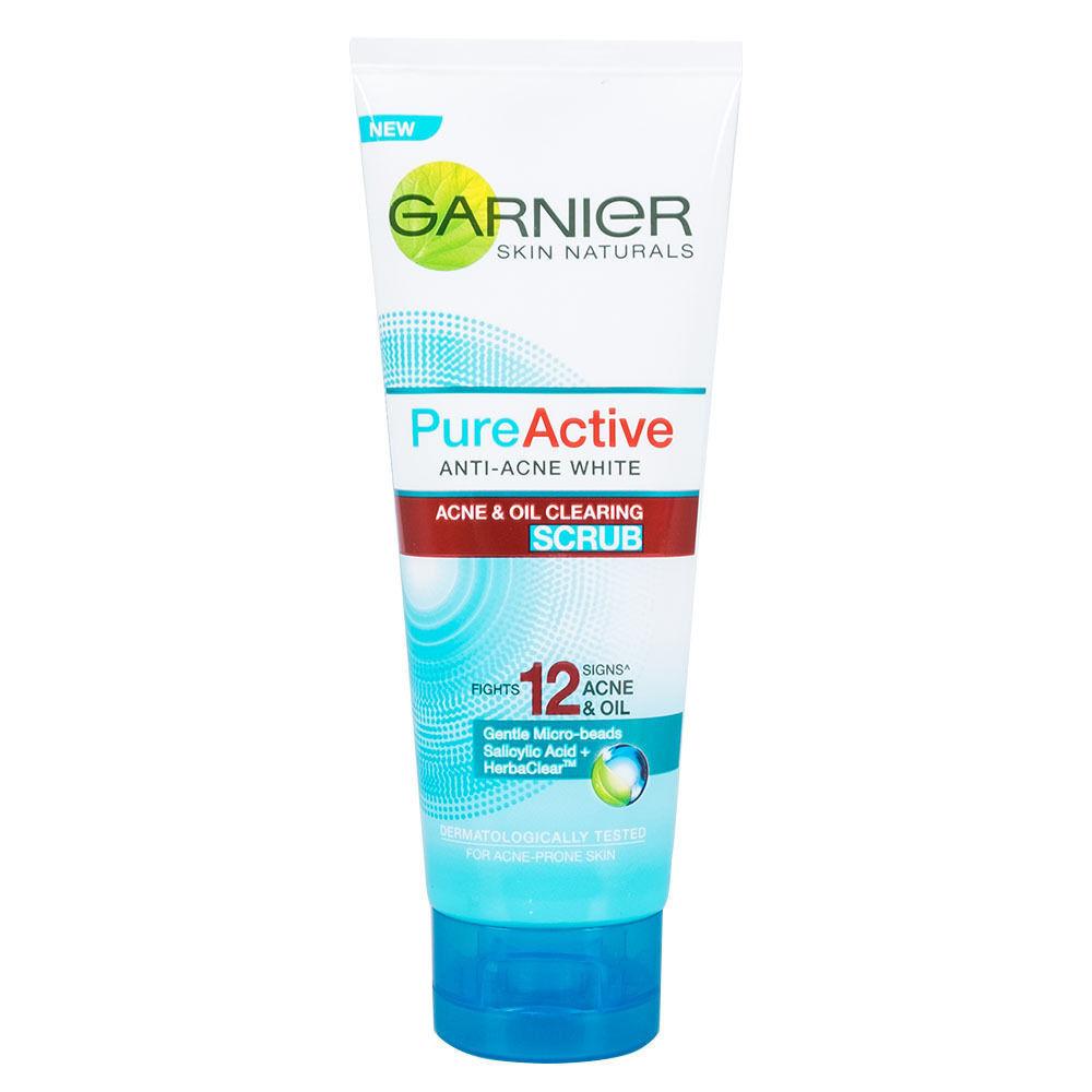 Garnier Pure Active Anti Acne White Oil Clearing Scrub 100ml 3.4oz - Asian Beauty Supply