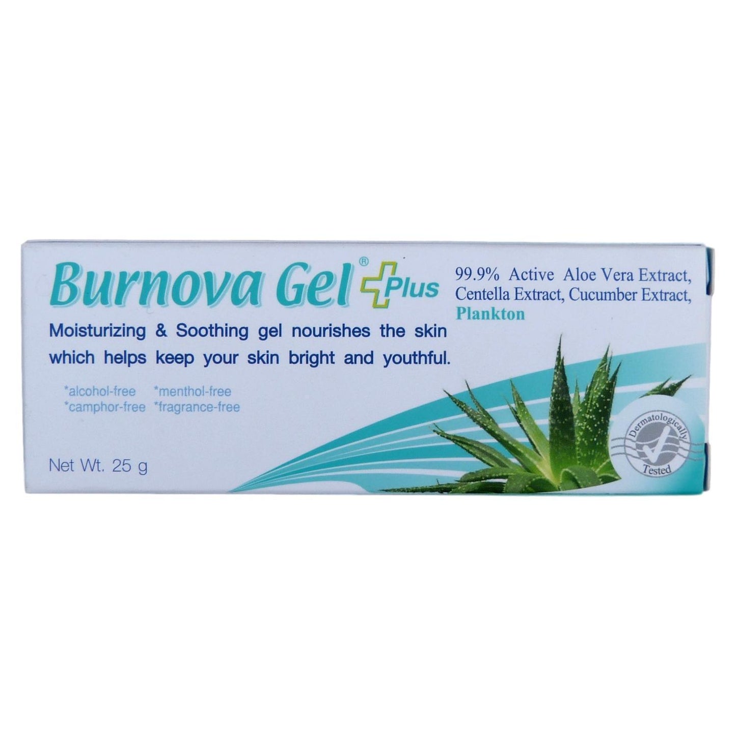 Burnova Gel Plus Aloe Vera Centella Cucumber Plankton Extract for Burns 25 grams - Asian Beauty Supply