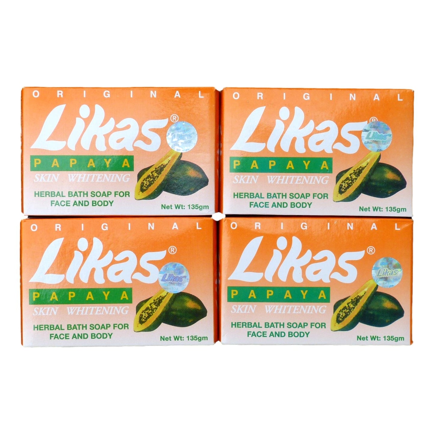 Likas Papaya Skin Whitening Herbal Soap Pack of 4 - Asian Beauty Supply