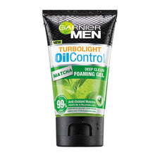 Load image into Gallery viewer, Garnier Men Turbolight Oil Control Matcha Foaming Cleansing Gel 100ml - Asian Beauty Supply