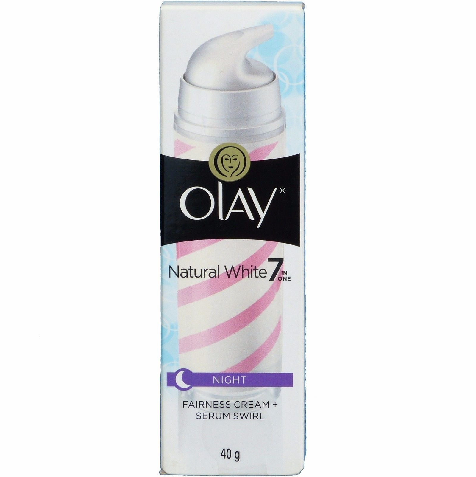 Olay Natural White Fairness NIGHT Cream Serum Swirl Skin Whitening 40 grams - Asian Beauty Supply