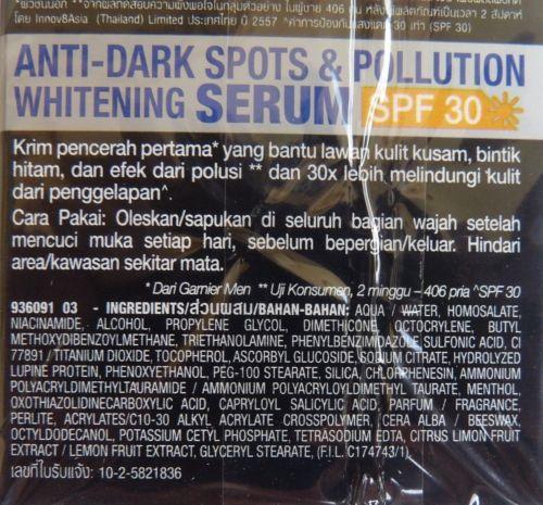 Garnier Men Powerwhite Anti Dark Spots and Pollution Skin Whitening Serum 40ml - Asian Beauty Supply