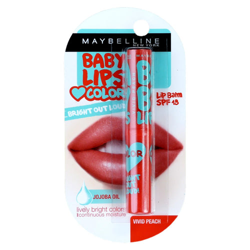 Maybelline Baby Lips Bright Out Loud Color Tinted Lip Balm SPF 13 Vivid Peach - Asian Beauty Supply