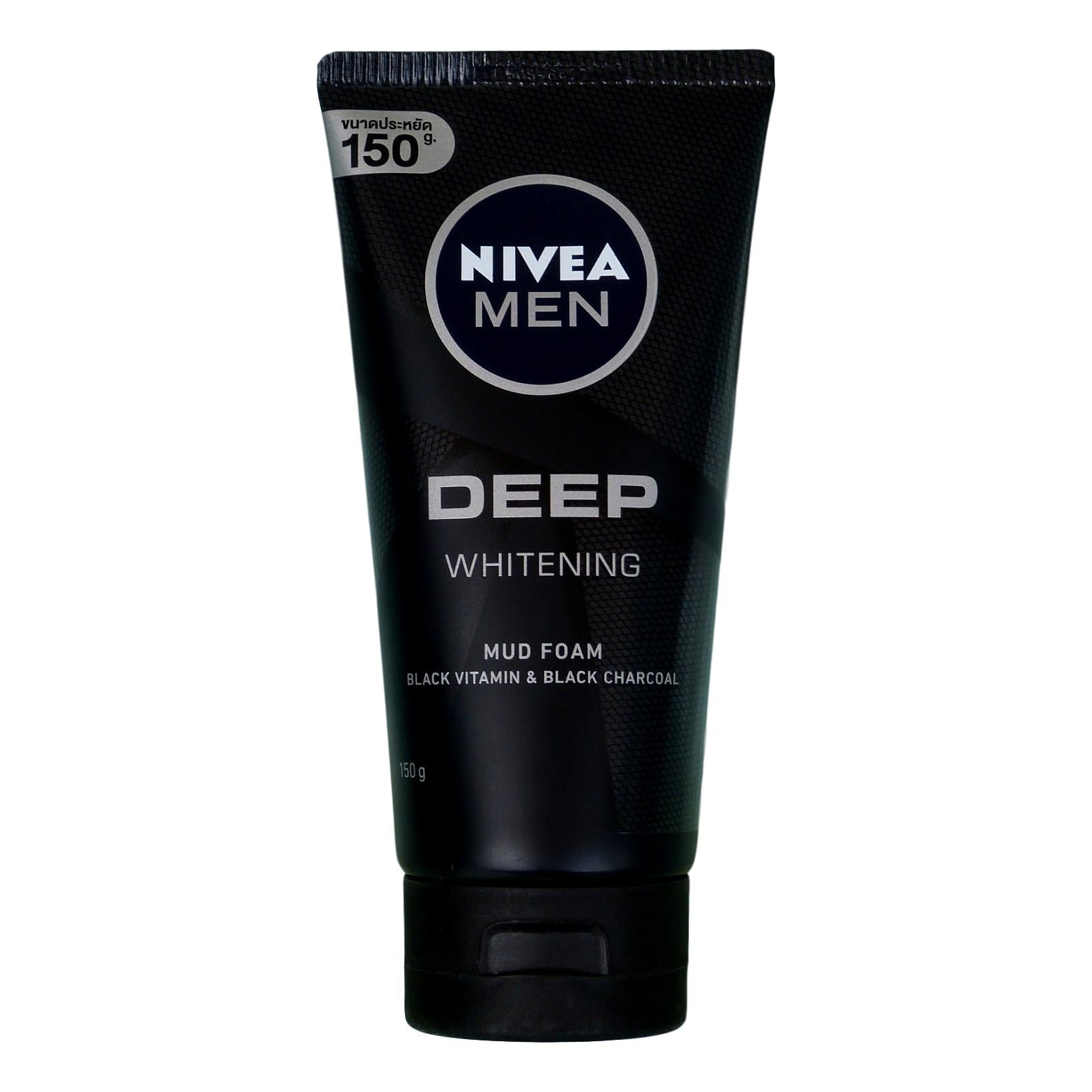 Nivea Men Deep Whitening Mud Foam Charcoal 150g - Asian Beauty Supply