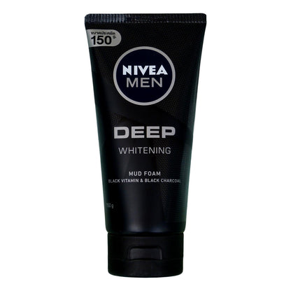 Nivea Men Deep Whitening Mud Foam Charcoal 150g - Asian Beauty Supply