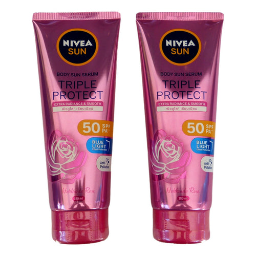 Nivea Sun Hokkaido Rose Triple Protect Body Serum 180ml Pack of 2 - Asian Beauty Supply
