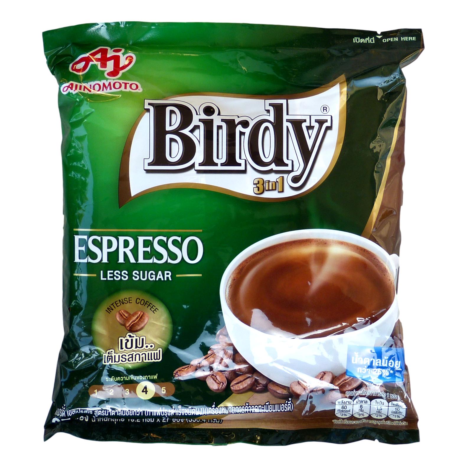 Birdy Espresso 3 in 1 Instant Coffee 27 Sachets - Asian Beauty Supply