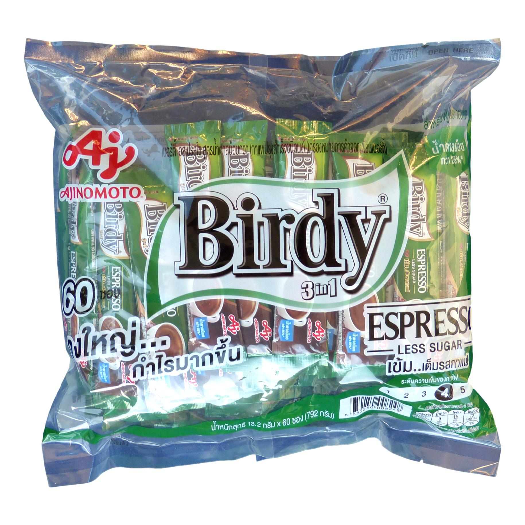 Birdy Espresso 3 in 1 Instant Coffee 60 Sachets - Asian Beauty Supply