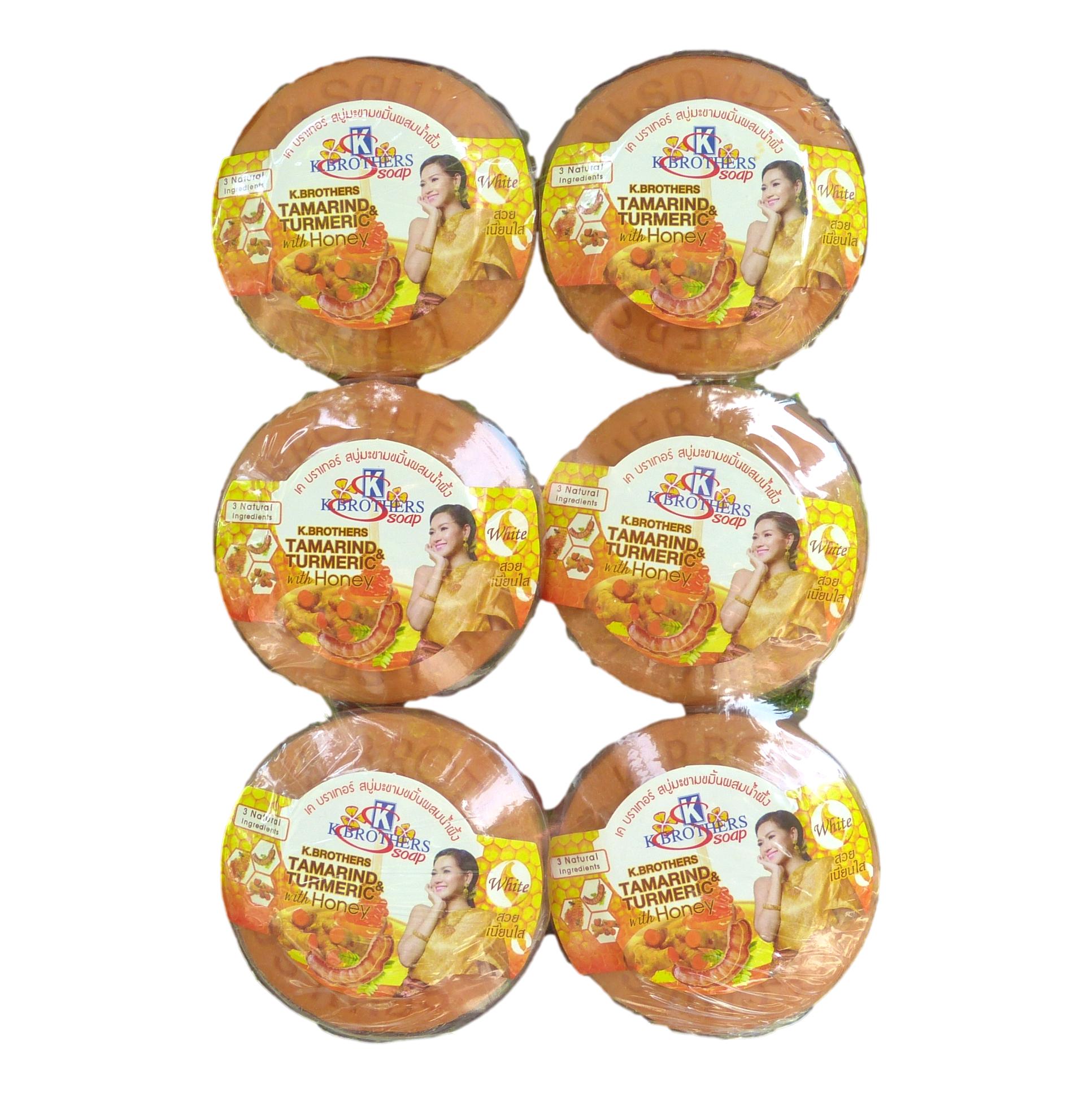 K. Brothers Tamarind & Turmeric with Honey Soap (Pack of 6) - Asian Beauty Supply
