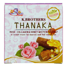 Load image into Gallery viewer, K.Brothers Thanaka Rose Collagen &amp; Honey Whitening Soap 60g (Pack of 6) - Asian Beauty Supply