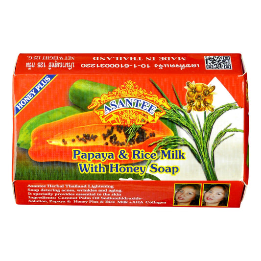 Asantee Papaya and Rice Milk Skin Whitening Facial Bar Soap 125 grams - Asian Beauty Supply