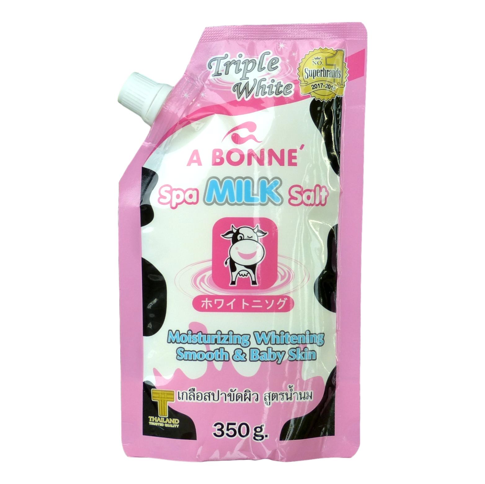 A Bonne Spa Milk Salt Moisturizes Whitens and Softens Skin 350g - Asian Beauty Supply