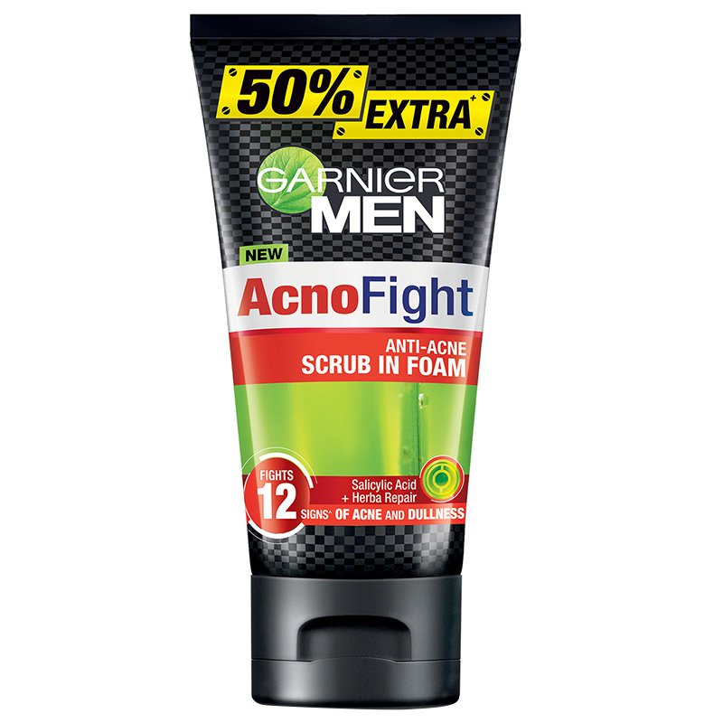 Garnier Men AcnoFight Anti Acne Scrub in Foam Facial Cleanser 150ml - Asian Beauty Supply