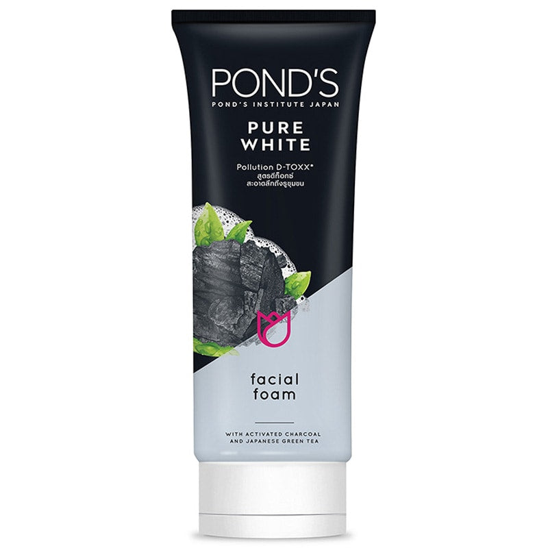Pond's Pure Bright Pollution Activated Charcoal Facial Foam 100g - Asian Beauty Supply